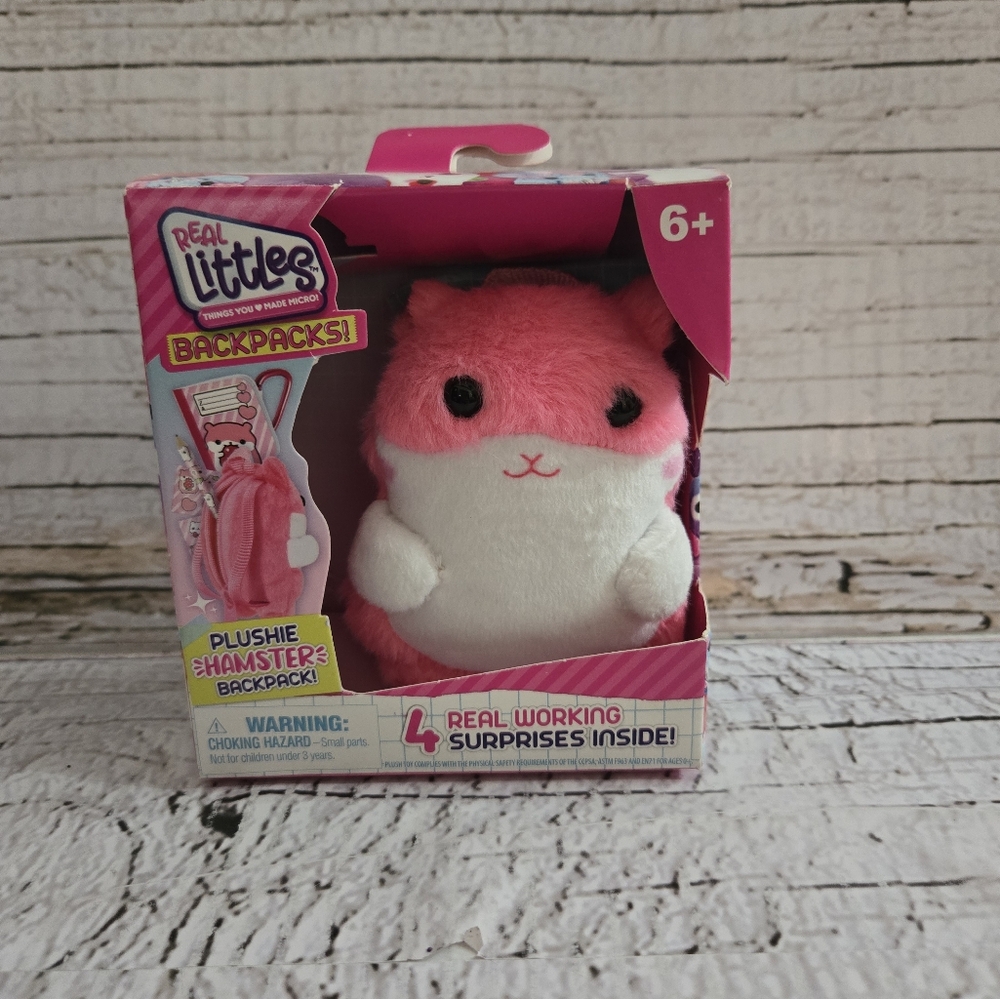 Real Littles Backpacks: Plushie Hamster Backpack with 4 Surprises